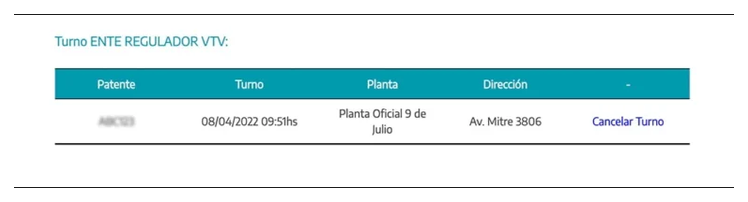 Paso 3 para consultar o cambiar el turno de la VTV en Lincoln